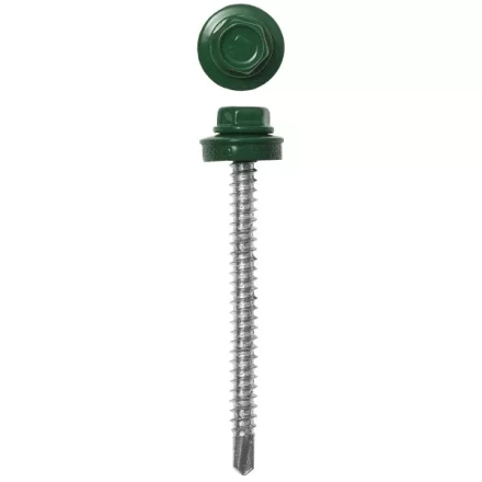 Саморезы ЗУБР окраш., RAL 6002 зелен. лист, для крепл. кров. матер. к дерев. обреш., 4.8x65мм, 900шт 4-300310-48-065-6002 купить в Нягани