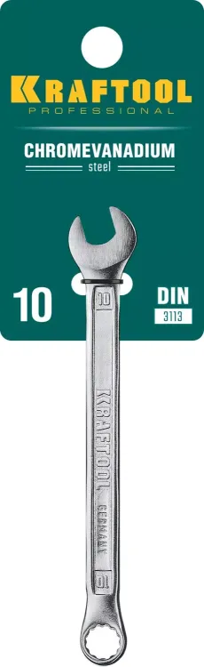 Ключи комбинированные KRAFTOOL, Cr-V, DIN 3113 27079-10 купить в Нягани