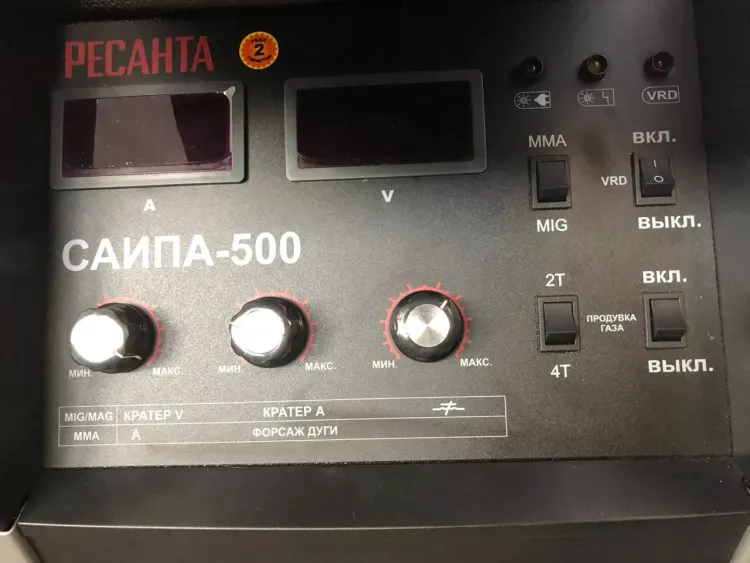 Полуавтоматический сварочный аппарат инверторный Ресанта САИПА-500 купить в Нягани