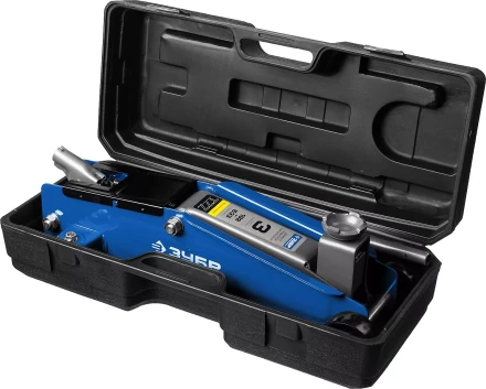 Домкрат гидравлический подкатной T77, 3т, 192-533мм, в кейсе, ЗУБР Профессионал 43055-3-K 43055-3-K купить в Нягани