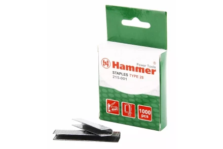 Скобы для степлера HAMMER 215-001 12мм, тип 28, 1000 шт. купить в Нягани