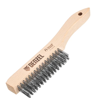 Щетка зачистная 4-х рядная, прямая проволока из нержавеющей стали с деревянной ручкой, EFP// Denzel 74844 купить в Нягани