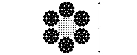 ЗУБР DIN 3060, свивка 6 х 19 + IWR, 12 мм, L 50 м, грузоподъемный стальной трос, Профессионал (30415-12) купить в Нягани