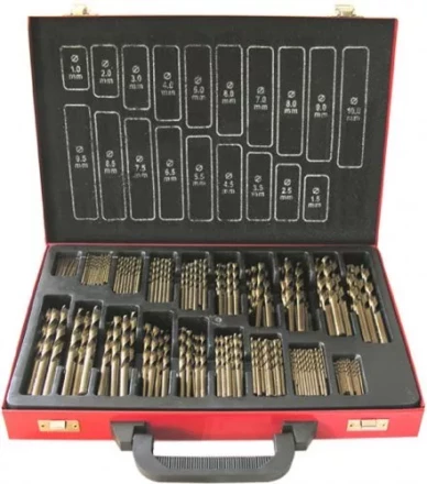 Набор сверл д/мет.Р6М5  375шт.(1-10мм) 1/4 25271 купить в Нягани