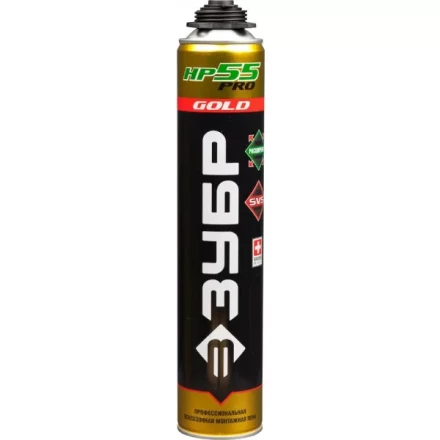 Пена ЗУБР &quot;GOLD PRO НР55&quot; профессиональная, монтажная, пистолетная, всесезонная, 800мл 41158 купить в Нягани