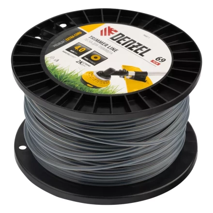 Леска для триммера двухкомпонентная круглая, 4,0мм х 69м, на DIN катушке EXTRA CORD// Denzel 96811 купить в Нягани