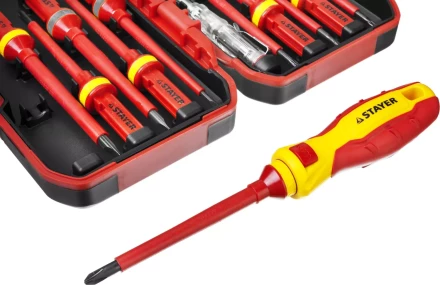 Набор STAYER &quot;PROFI&quot;: Отвертки диэлектрические до 1000В, 13 предметов 25146-H13 купить в Нягани