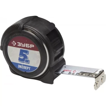 Рулетка ЗУБР &quot;ЭКСПЕРТ&quot; &quot;АНТЕЙ&quot;, металлический обрезиненный корпус, полотно с нейлоновым напылением, 5мх25мм 34053-05-25 купить в Нягани