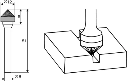 Борфреза Коническая 90 градусов K 6х12 Энкор 21716 купить в Нягани