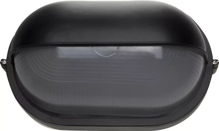 Светильник уличный СВЕТОЗАР влагозащищенный с верхним защитным кожухом, овал, цвет черный, 100Вт SV-57213-B купить в Нягани