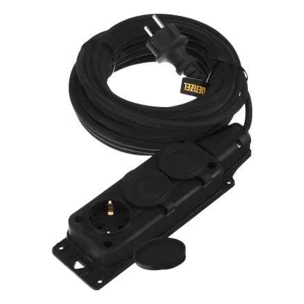 Удлинитель-шнур силовой Denzel Top Series 37421, КГТТ, 10м, 3 розетки, 3 x 1,5 мм, 3 м купить в Нягани