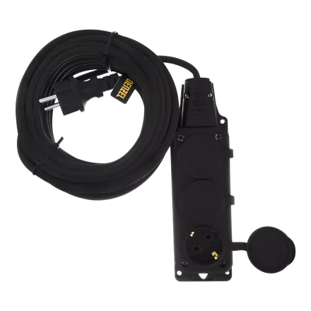 Удлинитель-шнур силовой Denzel Top Series 37421, КГТТ, 10м, 3 розетки, 3 x 1,5 мм, 3 м купить в Нягани