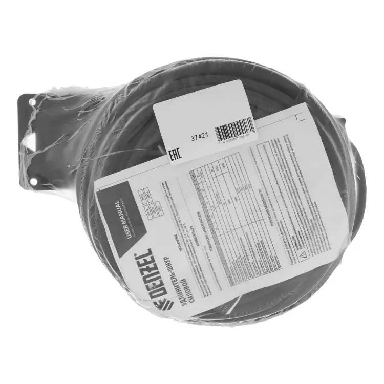 Удлинитель-шнур силовой Denzel Top Series 37421, КГТТ, 10м, 3 розетки, 3 x 1,5 мм, 3 м купить в Нягани