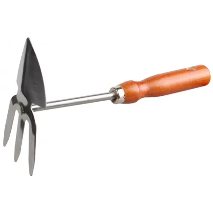 Мотыжка садовая GRINDA, сердцевидное лезвие - 3 зубца, из нержавеющей стали, деревянная ручка, 250мм 8-421139 купить в Нягани