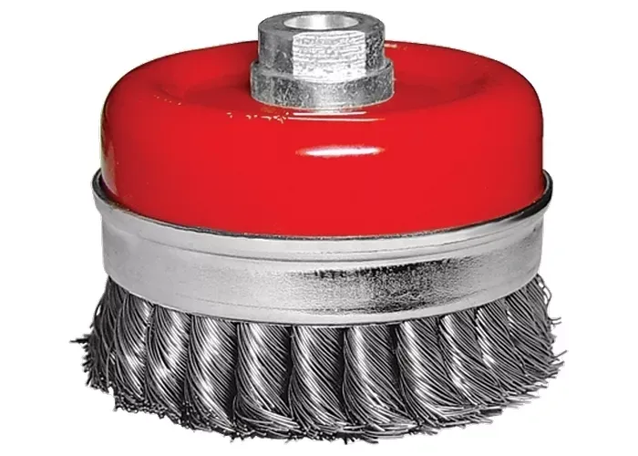 Щетка для УШМ Heavy Duty, 125 мм, М14, "чашка", крученая металлическая проволока  MATRIX 74674 купить в Нягани