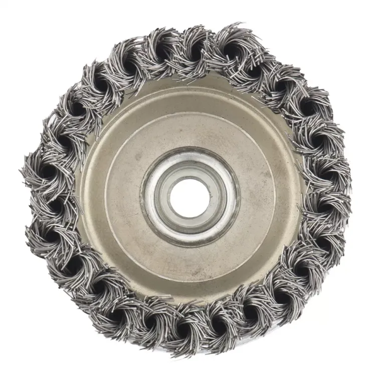 Щетка для УШМ Heavy Duty, 125 мм, М14, "чашка", крученая металлическая проволока  MATRIX 74674 купить в Нягани