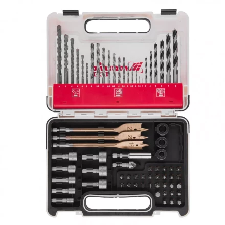 Набор сверл комбинированный по металлу 1-6 мм бетону 3-8 мм дереву 3-8 мм перки биты 30 шт адаптер головки 8 шт 71 предмет Pro Matrix 725671 купить в Нягани