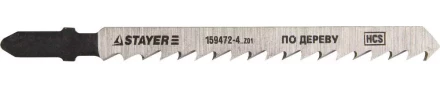 Полотна STAYER &quot;STANDARD&quot;, T101D, для эл/лобзика, HCS, по дереву, фанере, чистый рез, EU-хвост., шаг 4мм, 74мм, 2шт 159472-4_z01 купить в Нягани