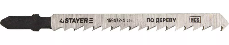 Полотна STAYER "STANDARD", T101D, для эл/лобзика, HCS, по дереву, фанере, чистый рез, EU-хвост., шаг 4мм, 74мм, 2шт 159472-4_z01 купить в Нягани