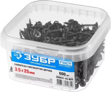 Саморезы ЗУБР СГД 16 х 3.5 мм фосфатированное покрытие 1000 шт Профессионал 300031-35-016 купить в Нягани