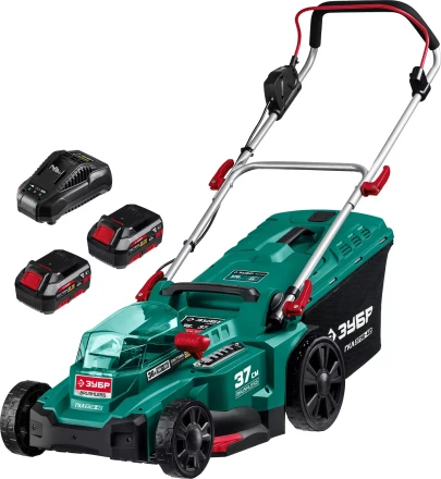 ЗУБР С1-18, 36 В, 37 см, 2х18 В АКБ (4 А·ч), бесщеточная газонокосилка (ГКЛ-3736-42) купить в Нягани