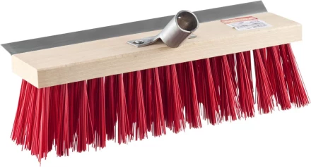 Щетка GRINDA &quot;EURO&quot; уличная без ручки, с мет скребком, буковая колодка, жесткая щетина, мет держатель для черенка, 30см 39195-30 купить в Нягани