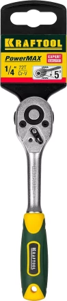 Трещотка для торцовых головок KRAFTOOL &quot;EXPERT&quot;, Сr-V сталь, 72 зубца, 1/4&quot; 27791-1/4_z02 купить в Нягани