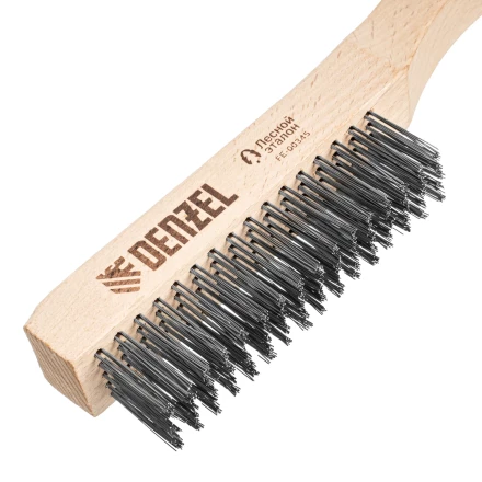 Щетка зачистная 5-и рядная, прямая проволока из нержавеющей стали с деревянной ручкой, EFP// Denzel 74845 купить в Нягани
