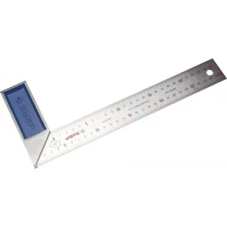 Угольник ЗУБР "ЭКСПЕРТ" столярный, гравированная шкала, алюминиевая рукоятка, нержавеющее полотно 37мм, 300мм 34393-30