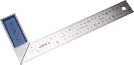 Угольник ЗУБР &quot;ЭКСПЕРТ&quot; столярный, гравированная шкала, алюминиевая рукоятка, нержавеющее полотно 37мм, 300мм 34393-30 купить в Нягани