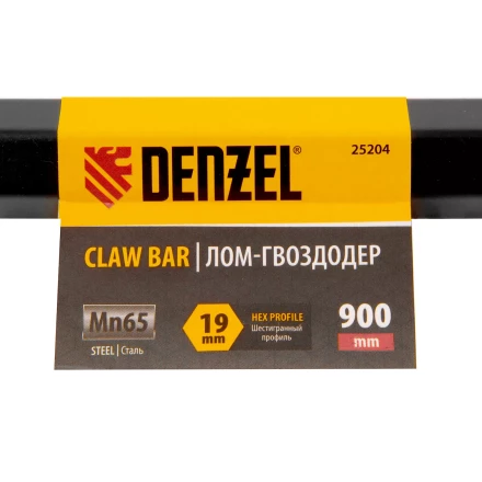 Лом-гвоздодер, 900 мм, шестигранный 19 мм, окрашенный, сталь 65// Denzel 25204 купить в Нягани