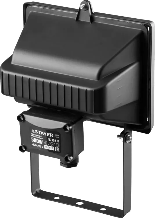 Прожектор STAYER "MASTER" MAXLight галогенный, с дугой крепления под установку, черный, 500Вт 57103-B купить в Нягани