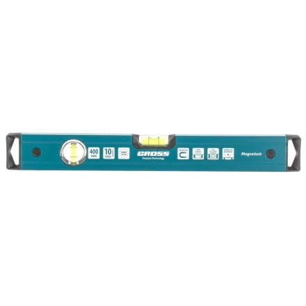 Уровень алюминиевый 400 мм магнитный 2 глазка Magnetisch Gross 33710 купить в Нягани