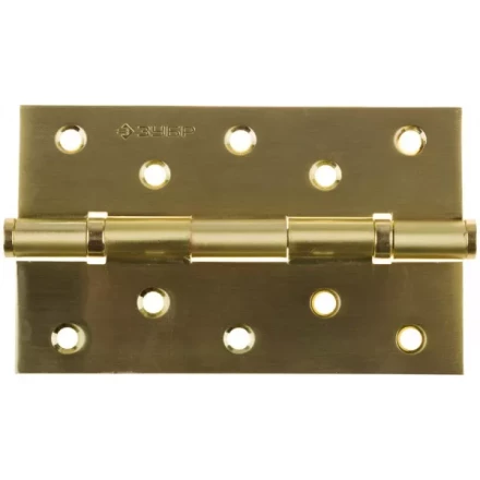 Петля универсальная ЗУБР &quot;ЭКСПЕРТ&quot;, 2 подшипника, цвет мат. латунь (SB), с крепежом, 125х75х2,5мм, 2 шт 37601-125-3 купить в Нягани