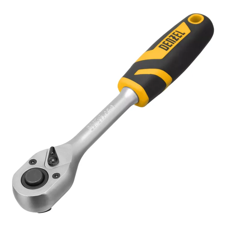 Набор инструментов Denzel 15801, 1/2", 1/4", CrV, S2, пластиковый кейс, 64 предмета купить в Нягани