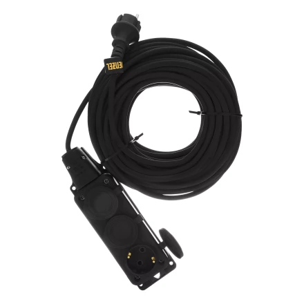 Удлинитель-шнур силовой Denzel Top Series, КГТТ, 20м, 3 розетки, 3 x 1,5 мм, 3 м 37422 купить в Нягани