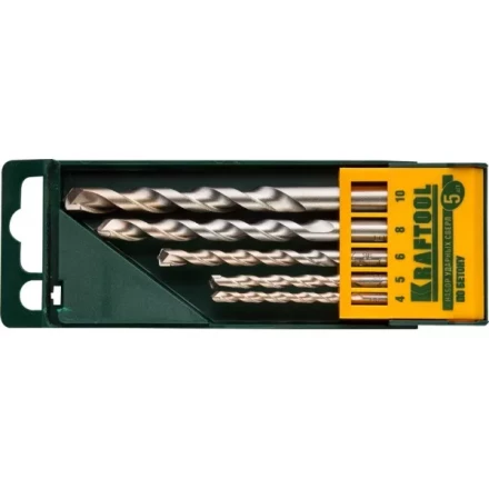 Набор KRAFTOOL Сверла &quot;INDUSTRIE QUALITAT&quot; по бетону ударные, самоцентр. наконечник, цилиндр. хвостовик, в боксе, 5шт 29165-H5 купить в Нягани