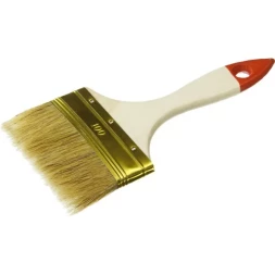 Кисть плоская ЗУБР "УНИВЕРСАЛ-ОПТИМА", светлая щетина, деревянная ручка, 100мм 01099-100_z01