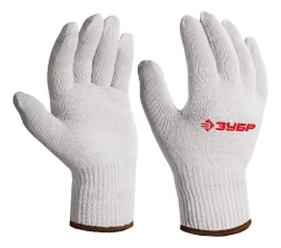 ЗУБР ОПТИМА, L-XL, х/б перчатки без покрытия, 10 класс (11445-XL)
