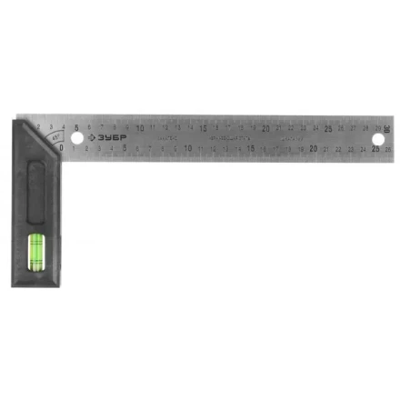 Угольник &quot;ЭКСПЕРТ&quot; разметочный, усиленный, встроенный уровень, гравирован шкала, нерж полотно 37мм, толщина 2мм, 300мм 34397-30 купить в Нягани