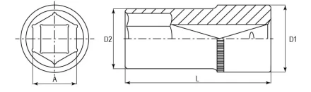Головка торцевая глубокая 1/4&quot;DR 13 мм S04HD2113 Jonnesway 48008 купить в Нягани