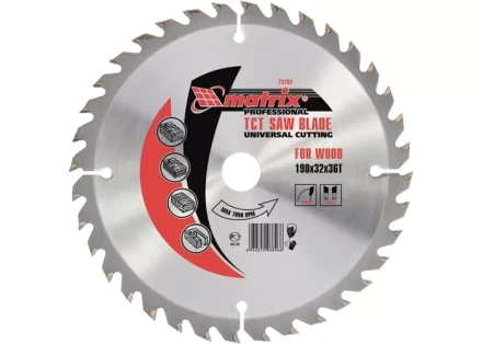 Пильный диск по дереву, 230 х 32мм, 24 зуба + кольцо 30/32 MATRIX  Professional 73229 купить в Нягани