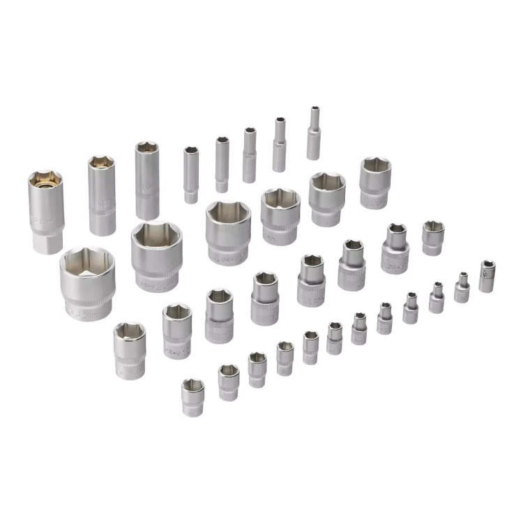 Набор инструментов Denzel 15802, 1/2", 1/4", CrV, S2, пластиковый кейс, 84 предмета купить в Нягани