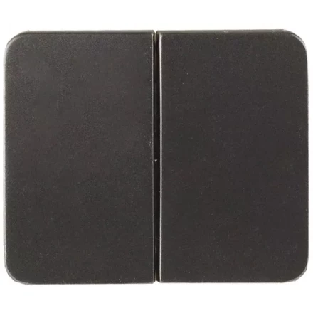 Выключатель СВЕТОЗАР &quot;ГАММА&quot; двухклавишный, без вставки и рамки, цвет темно-серый металлик, 10A/~250B SV-54134-DM купить в Нягани