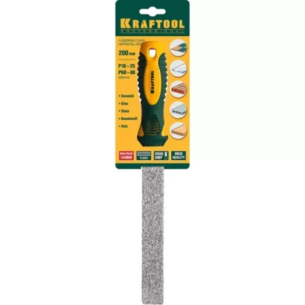 Напильник KRAFTOOL плоский с покрытием из карбида вольфрама, 200мм 16080-20_z01 купить в Нягани