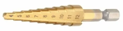 Сверло ступенчатое HSS-TiN с прямым желобком, 4-12x42x65, 1/4" (Makita D-40113)