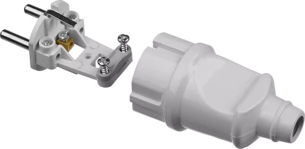 Вилка MAXElectro электрическая, 16А/220В, с заземлением, белая, STAYER 55160-W купить в Нягани