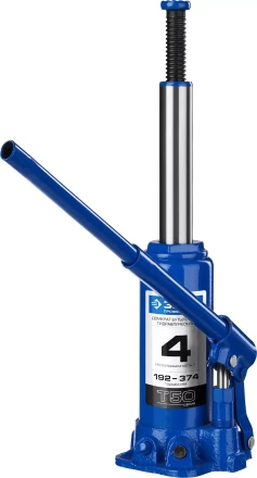 Домкрат гидравлический бутылочный T50, 4т, 192-374мм, в кейсе, ЗУБР Профессионал 43060-4-K 43060-4-K_z01 купить в Нягани