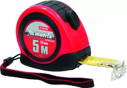Рулетка Status autostop magnet 7,5 м х 25 мм двухкомпонентный корпус зацеп с магнитом  MATRIX 31039 купить в Нягани
