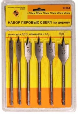 Набор сверл перовых  6шт д/дер.  1/60 19184 купить в Нягани